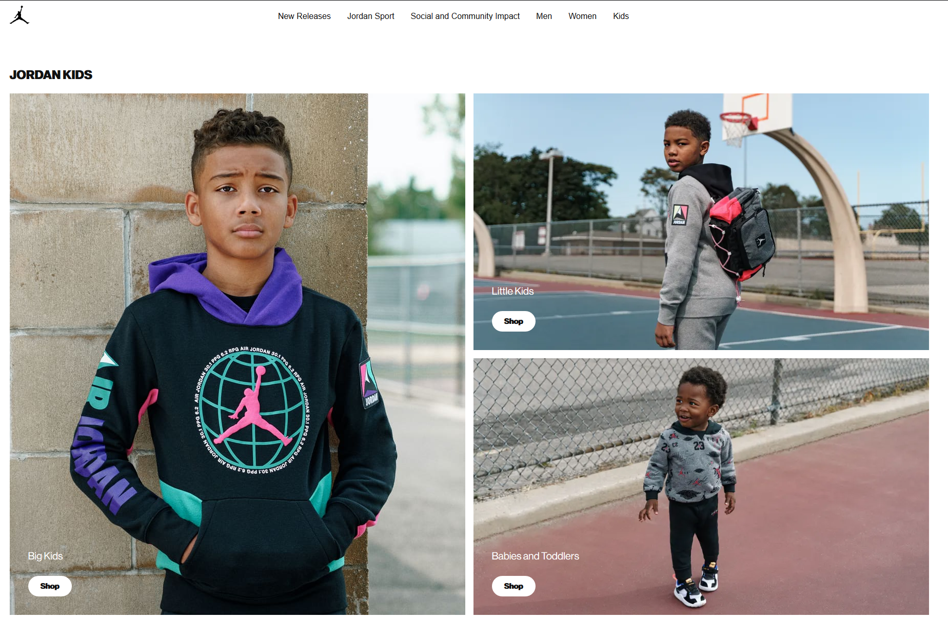 Jordan Landing Page on Jordan com